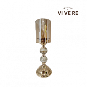 HURRICANE CANDLE HOLDER JACE GOLD D11.5X34.5CM