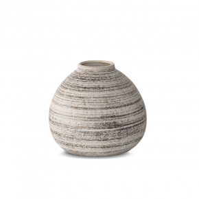 VASE DECO KIREI ROUND WHITE BROWN 26X26X22CM