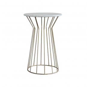 LUNA SIDE TABLE MARBLE GOLD TALL