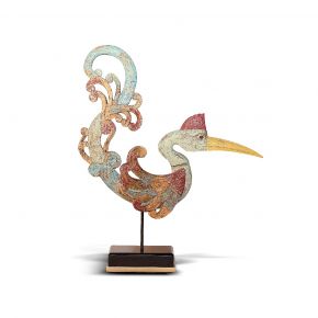 CULTURE FREE STAND WOODEN PEACOCK 49x14x59CM
