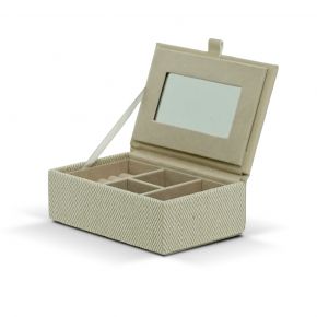 JEWELRY BOX MARTHA GRAY BEIGE 15.5X10.5X5.5CM
