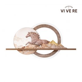 WALL DECO HORSE MOUNTAIN CREAM 150X80CM