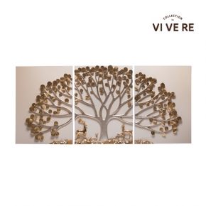 WALL DECO NEW DEER TREE CREAM GOLD 180X80CM