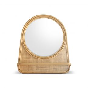 MIRROR RATTAN ROUNDY NAT 63X74CM