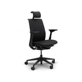 STEELCASE THINK TASK CHAIR BLACK UPHOLSTERED WITH HEADREST