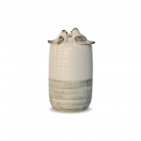 VASE DECO UMARU TWO BIRDY WHITE GREEN 18X32CM
