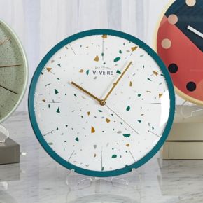 WALL CLOCK NURAY WHITE GREEN D33CM