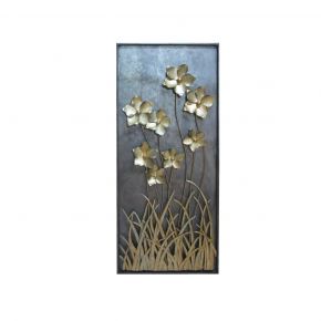 WALL DECO RECTANG FLORAL 60X5X140CM