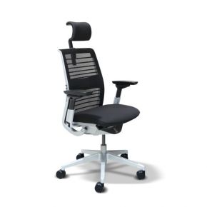 STEELCASE WK THINK TASK CHAIR METALLIC WITH HEADREST