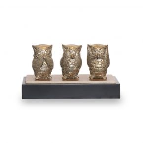 ART FREE STAND 3 WISE OWL 27X12 W/ GIFT BOX
